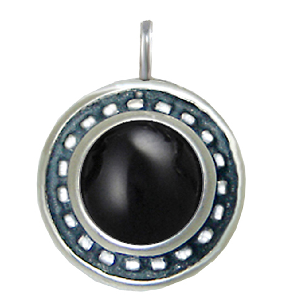 Sterling Silver Little Black Onyx Pendant Necklace